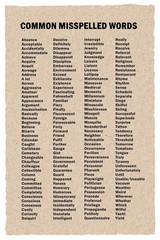 Common Misspelled Words Classroom Spelling Writing Reference Chart Poster 24×36