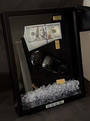 YAN Luxury Money Car Shadow Box Art Framed 3D Effect Modern Decor