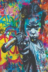 LITTLE GIRL BANKSY GRAFFITI POP ART PRINT/POSTER CANVAS/SATIN PHOTO PAPER T46