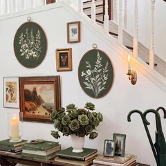 Chumia Vintage Botanical Oval Framed Wall Art Set of 2 Retro Cottagecore Flow…