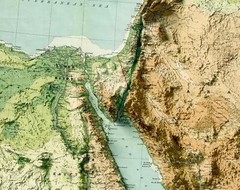 Middle East Map, Persia 2D Relief Map, Middle East Vintage Map – 2D Flat
