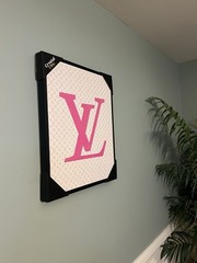 Beautiful Framed Louis Vuitton Wall Art 16”x 20” In Canvas Designer LV Pink