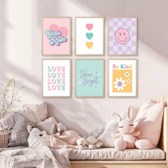 Colorful Girls Room Canvas Art – Framed Nursery Decor 8×10 Inch