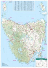 DETAILED TASMANIA STATE ROADS TAS AUSTRALIA MAP OF AUS WALL CHART PREMIUM POSTER