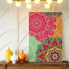 Wall Art Colorful Boho Mandala Floral Pattern Print Decorative Home Poster Print