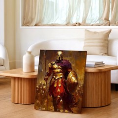 Wall Art Spartan Warrior Canvas Print Ancient Greek Soldier Shield Spear Decor