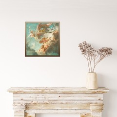 Cherubs With The Chariot Of Venus By Boucher Antique Image 8×8 Canvas Art Print