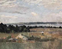 Antique Vintage Countryside Canvas Painting Rustic Landscape Art Print