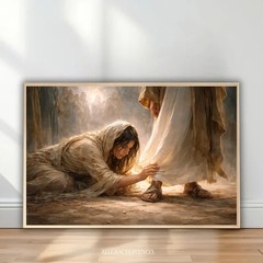 Woman Healed by Faith Christian Wall Art | Touching the Hem of Jesus’ Garment