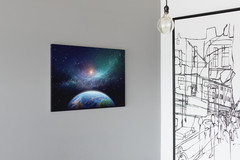 Exoplanet In Outer Space Fantasy Galaxy Picture Art Print Poster 24×36 inch