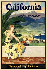 1934 California This Summer Travel by Train Vintage Travel Poster – 24×36