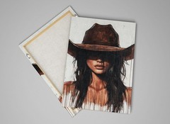 Cowgirl Canvas Art Western Style Dark Brown Hair Extra Large Living Room Decor