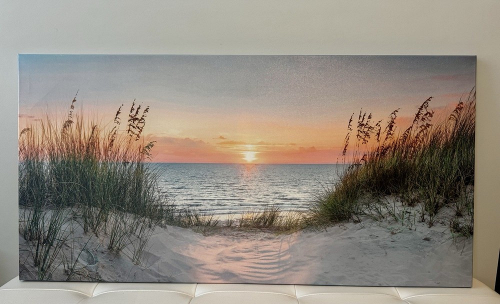 Wall Art Canvas Beach Sunset 39×191/2 Inches Canvas Print