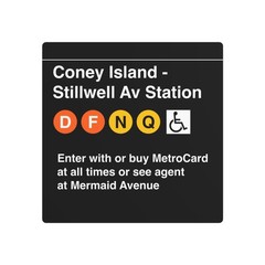 NYC Subway Coney Island 2025 (Helvetica) Metal Art Replica Sign