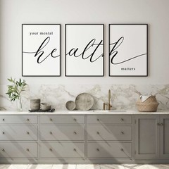 Your Mental Health Matters, 3 Poster Set, Home Wall Decor, Motivational Quote