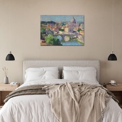 Rome St Peter’s Basilica Painting Canvas Print Vatican City Wall Art Italy