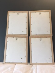 Lucy Davies Art Prints (4) Herb Spices Kitchen Mint Green Beveled Wood Frames