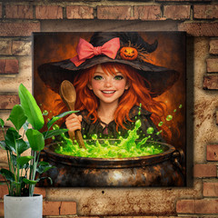 Charming Anime Witch Girl DIY Paint by Numbers Canvas Wall Art Kit