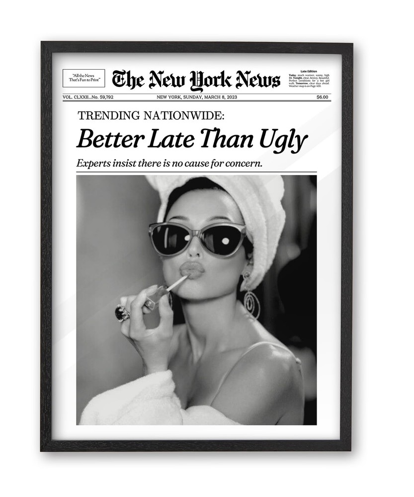 Small Premium Natural Black OAK Wood 8x10in Audrey Hepburn Trendy Framed Wall…