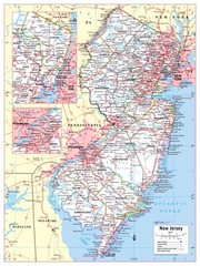 New Jersey State Wall Map Large Print Poster – 24″Wx32″H
