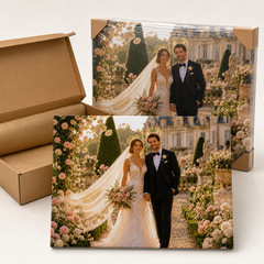 Personalized Wedding Photo Canvas Print Bride Groom Wall Art Anniversary Gift