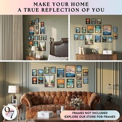 97 Decor LARGE 11×14 Vintage Travel Posters Wall Art – Large Retro Travel Dec…