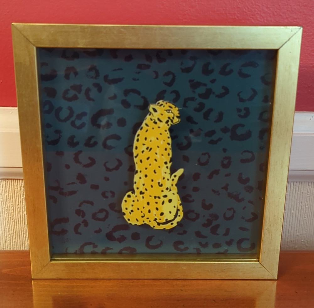 Opalhouse Framed Leopard Print Wall Art Ready to Hang 7.5 x 7.5 Gold