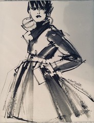 4 Wrapped Canvas Wall Art Anne Tavoletti Parisian Fashion, Editorial Sketches Lg