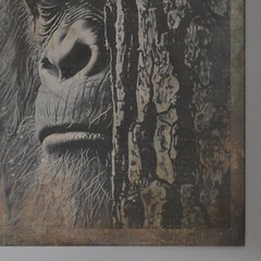 Vintage SASQUATCH TREE Wall Art, Bigfoot Forest Nature Poster, Cryptid Ape Decor