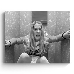 Funny Framed Canvas Wall Art Bathroom Decor Black and White Comedy Movies Pos…