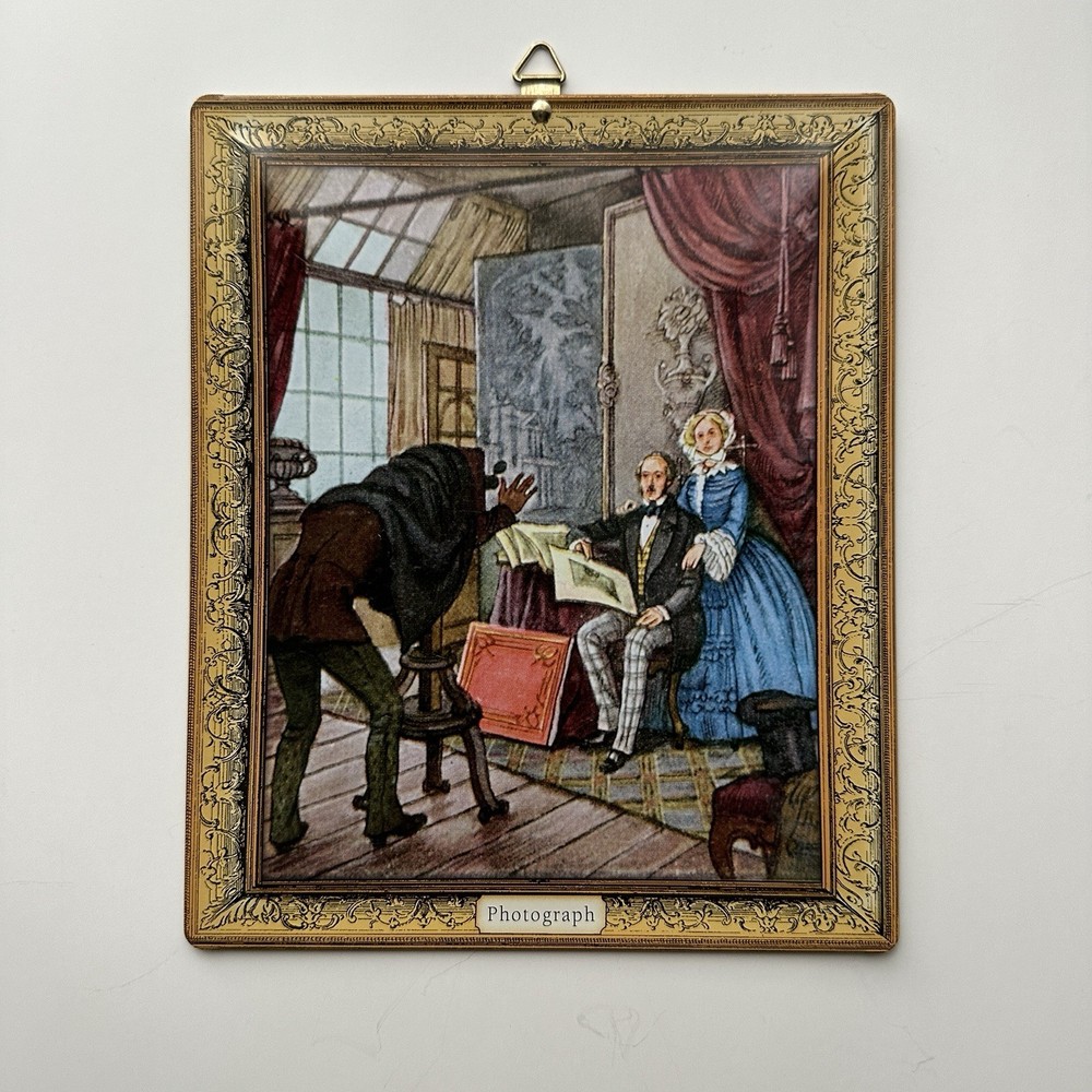 Vintage Hanging «Photograph» Tin Metal Sign 7×8.5″ Wall Decor Art