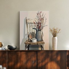 1 Piece Wooden Framed Rustic Farmhouse Canvas Wall Art – Wrapped Wooden Frame