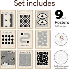 Bauhaus Poster Mid Century Modern Wall Decor Abstract Geometric Wall Art Bauhaus