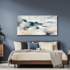 Yuaxker Abstract Wall Art Blue and White Wall Decor Vogue Canvas Painting Art…