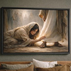 Woman Healed by Faith Christian Wall Art | Touching the Hem of Jesus’ Garment