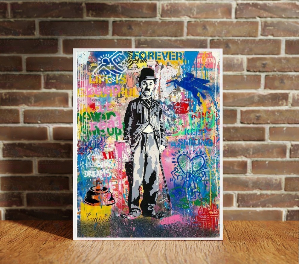 Charlie Graffiti Canvas Wrap Wall Decor PosterWall Art Print Alec Monopoly