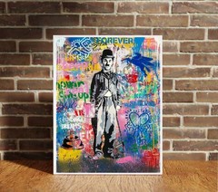 Charlie Graffiti Canvas Wrap Wall Decor PosterWall Art Print Alec Monopoly