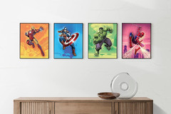 Superhero Wall Decor Poster Prints – Set of 4 (8 Inch X 10 Inch) – Superhero Roo