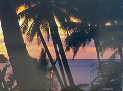 Tropical Sunset Scenic Poster 12 x 36