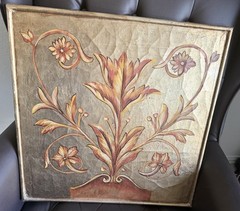 Neo Classical Metallic Gold Distressed/crackled Wall Art