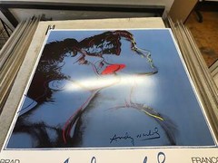 ANDY WARHOL Querelle Blue 39.25″ x 27.5″ Poster 1983 Pop Art Blue, Red Movies