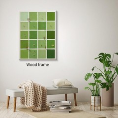 Wrapped Framed Modern Green Canvas Wall Art 12×16 inch Minimalist Summer Swim…