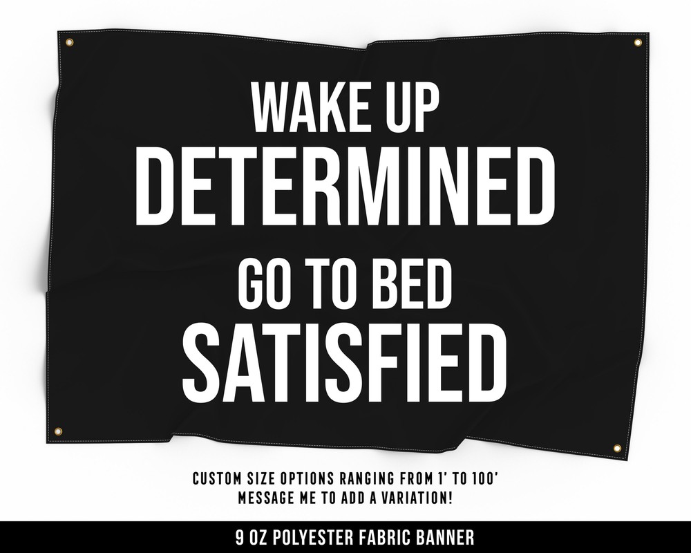 Determined Cloth Banner – Motivational Fitness Wall Art