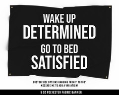 Determined Cloth Banner – Motivational Fitness Wall Art
