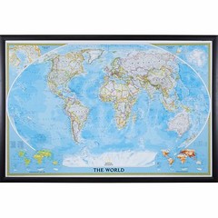 Craig Frames Classic World Push Pin Travel Map with Pins – 24 x 36