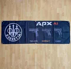 Beretta Logo Banner APX A1 Full-Size Compact Carry Pistol Flag Guns Poster 2x6ft
