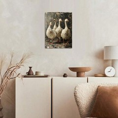 Vintage Geese Flock Distressed Canvas Wall Art, Farmhouse Home Decor