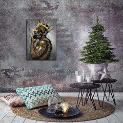 African American Wall Art, Black Man Portrait Canvas, Afro King Motivational Pri