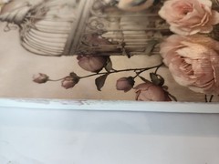 Bird Print Wood Wall Cottage Decor, Lace and Wood Bird Wall Hanging
