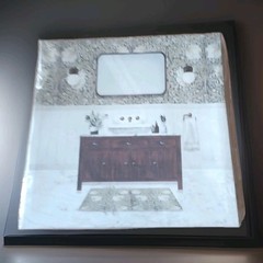 New Special Moments 9 in x 9 in Picture Bathroom Scene Canvas Wall Mount
